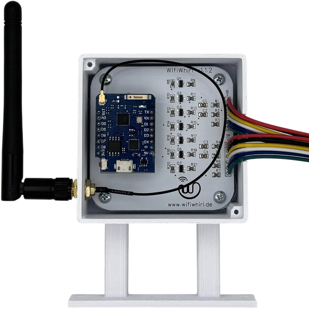 WifiWhirl Platine eingebaut in Gehäuse