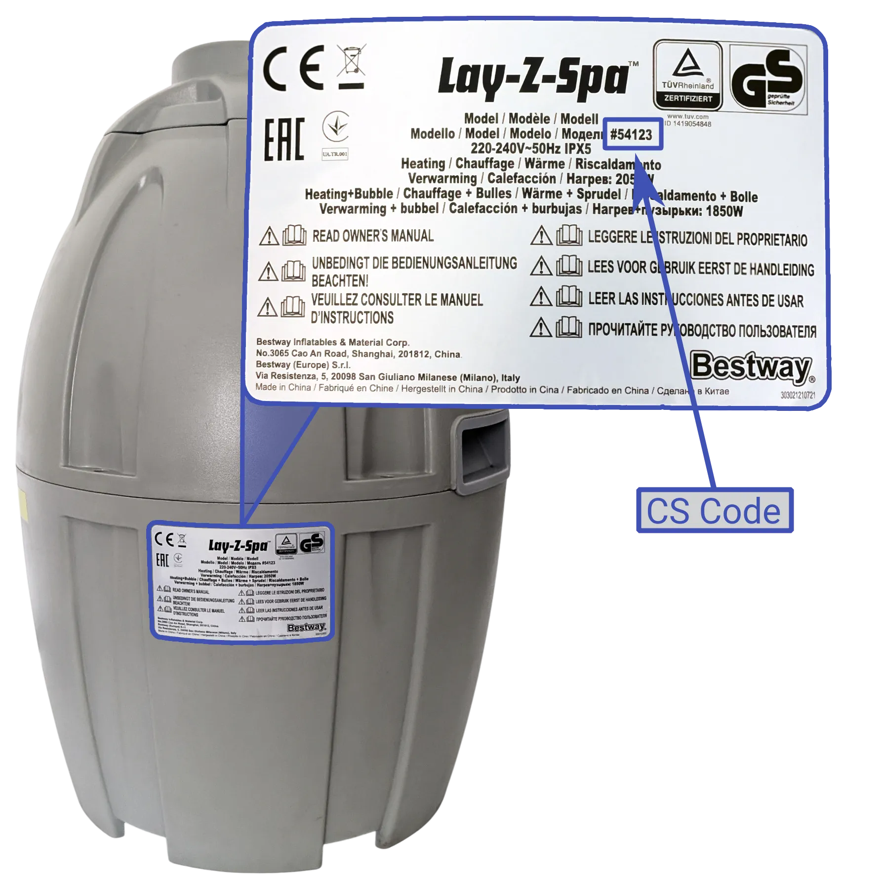 CS Code Eiförmige Pumpe